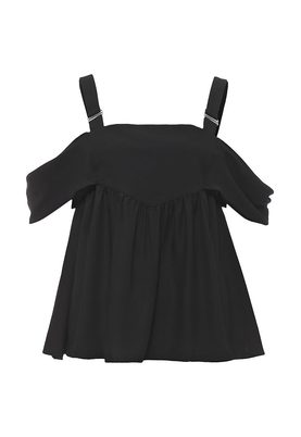 LOST INK  OFF SHOULDER PINAFORE SMOCK TOP