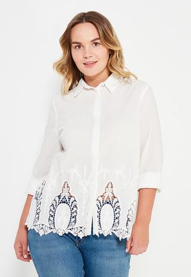 LOST INK PLUS  SHIRT WITH CUT WORK HEM